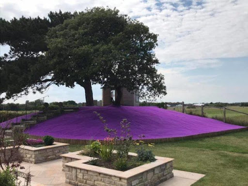 Purple Coloured Grass Installation in Sandwich!