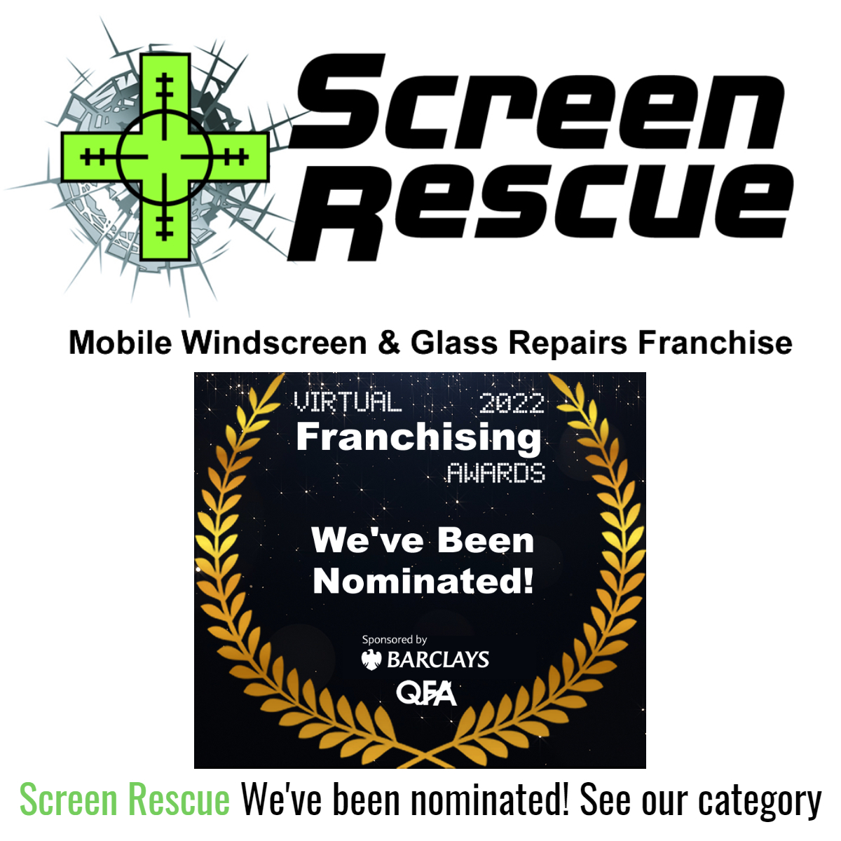 Screen Rescue is nominated in the QFA Virtual Franchise Awards 2022!