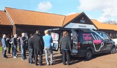 The queue for Really Awesome Coffee in Ipswich