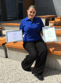 C Aad Cec Af D Efb B C Bc F Caremark franchisee Gemma Cheesewright holding certificates