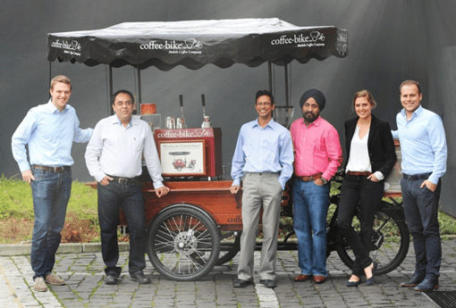 B D Ab Dc Group photo at Coffee-Bike cart