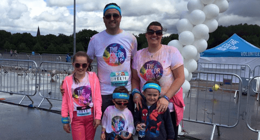 Poulton family at Color Run