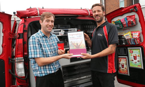 E Bb E Bc Bf B Peter Rose receiving prize from Cafe2U