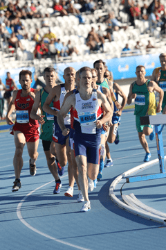 Mike Toal competing at the World Master Athletics Championship in Perth.