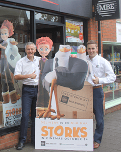 Storks promotional material at Mail Boxes Etc. Oxford