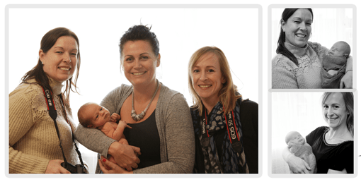 Photo montage of women holding babies