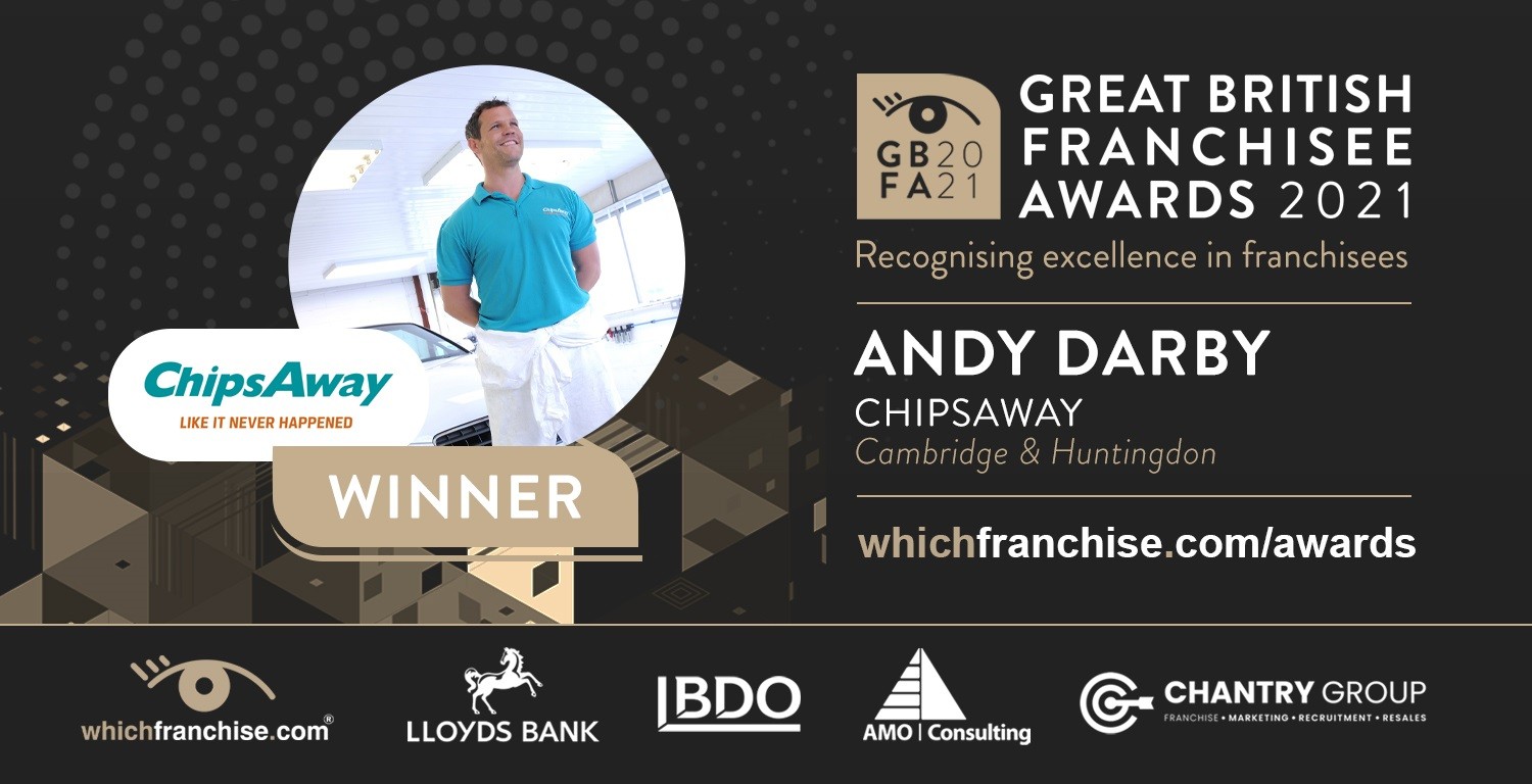 ChipsAway franchisee, Andy Darby named as a winner in the first Great British Franchisee Awards