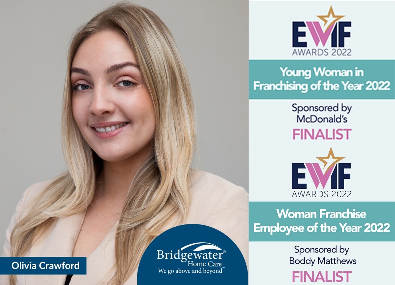Onto the EWIF awards finals for Bridgewater Home Care!
