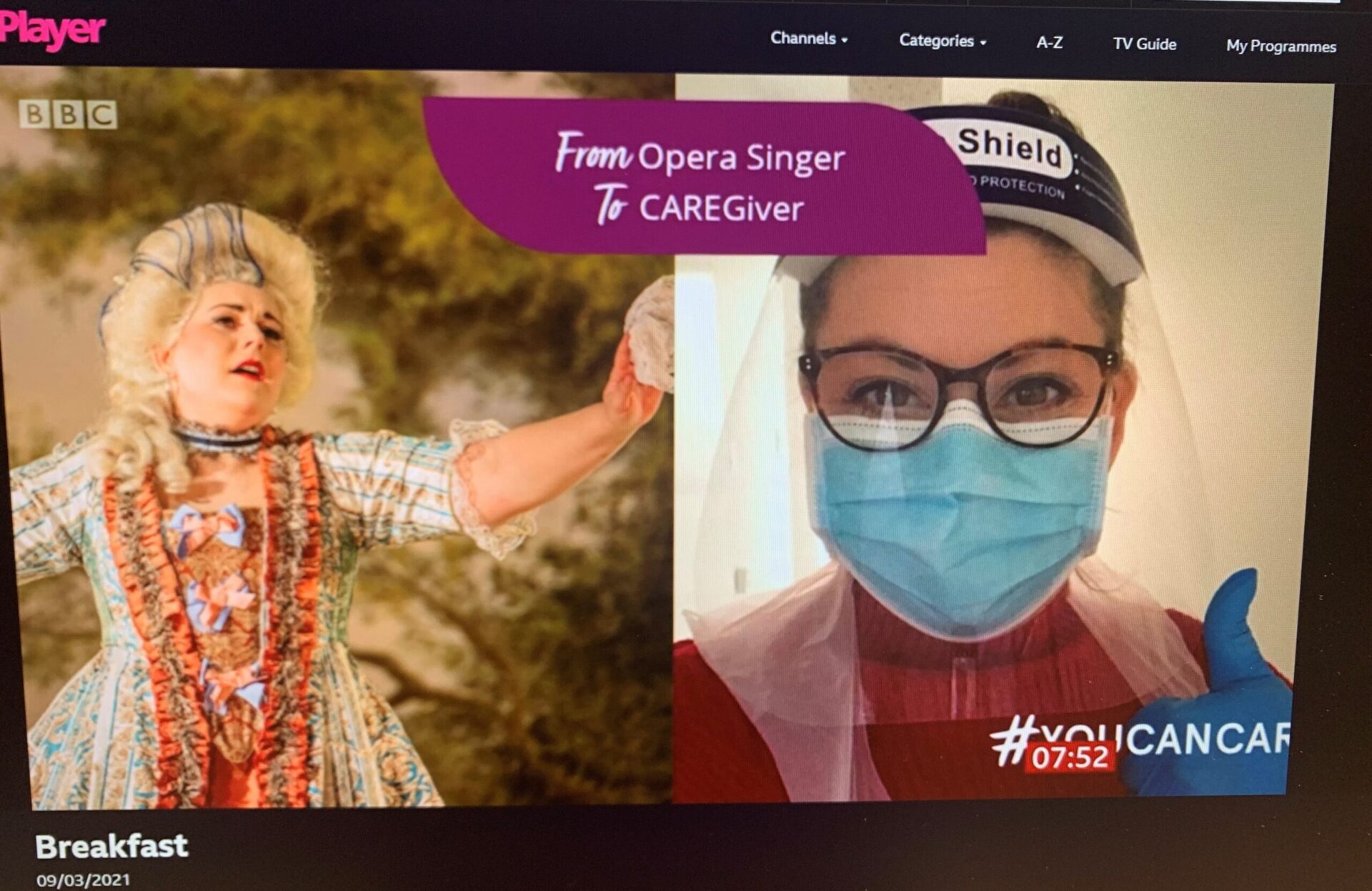 Opera singing caregiver appears on TV